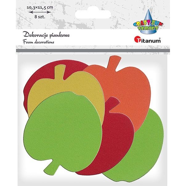 Titanum Dekoracje piankowe jabłka mix 8szt