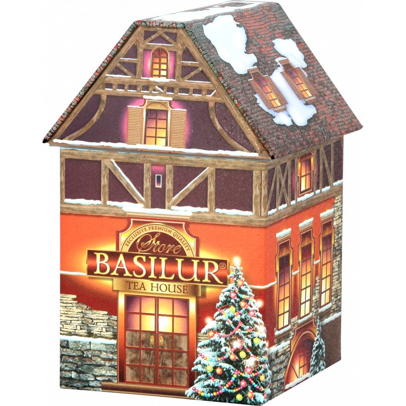 Basilur, Christmas House, Czarna Herbata Cejlońska, Marcepan, Chaber, Puszka, Święta Boże Narodzenie, 100 g