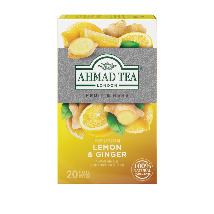 Ahmad Tea Napar Herbaciany Lemon Ginger Cytryna Imbir 20 torebek aluminiowych