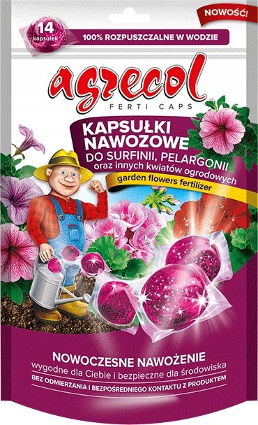 Agrecol kapsułki nawozowe do surfinii, pelargonii i innych kwiatów ogrodowych 14szt.