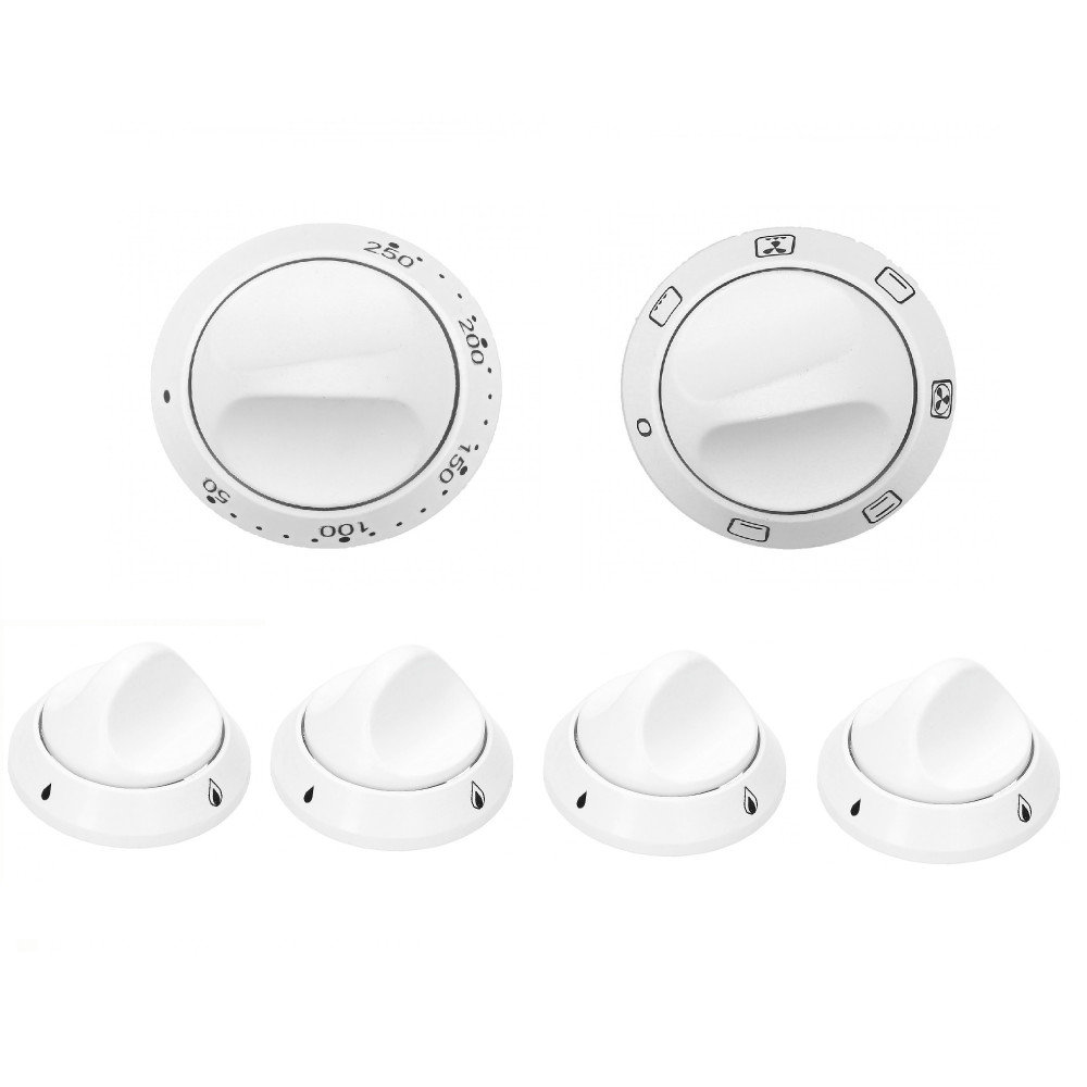 OEM Pokrętła Do Kuchenki Mastercook, Regulacja Funkcji 6Szt Białe