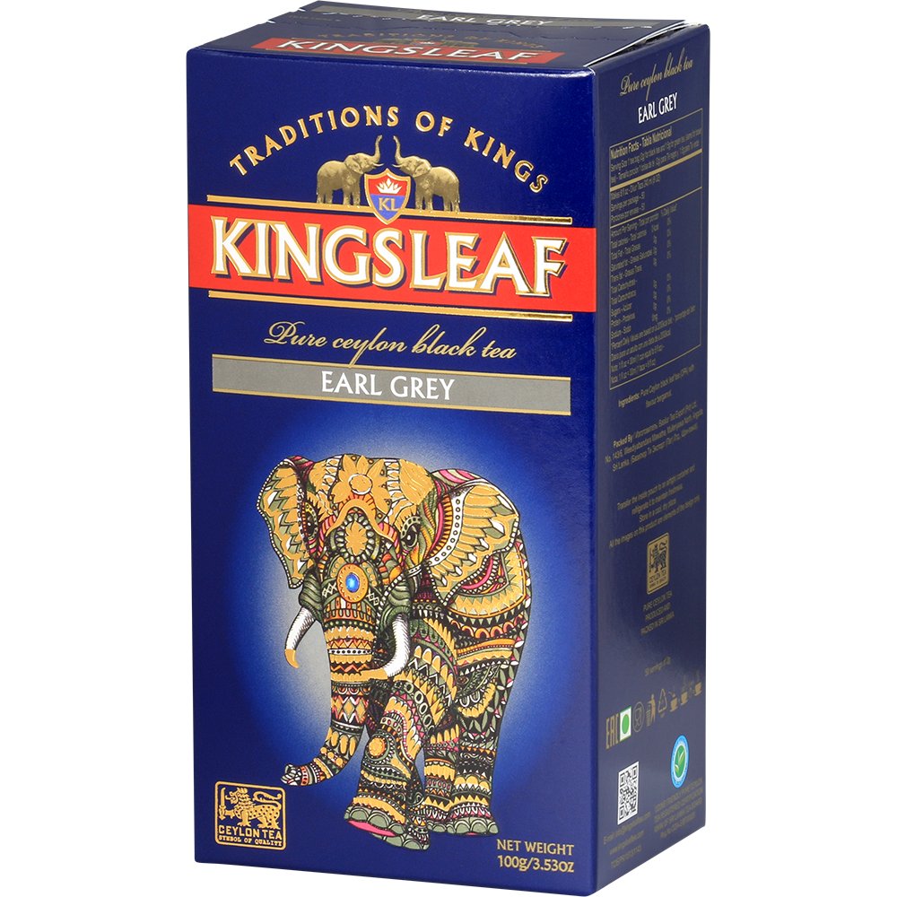 Kingsleaf EARL GREY czarna herbata CEJLOŃSKA bergamotka liściasta - 100 g / Kingsleaf