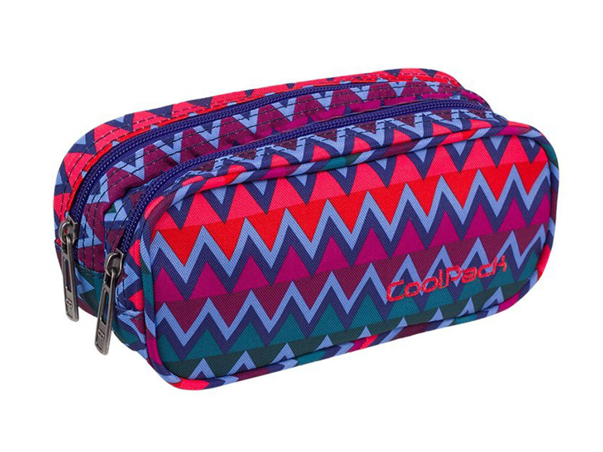 Piórnik Szkolny Dwukomorowy Coolpack Clever Chevron Stripes 82393Cp