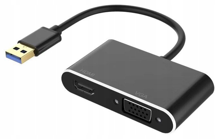 PAWONIK Adapter USB  KONWERTER USB 3.0 do HDMI + VGA ADAPTER KARTA GRA JL-U3003