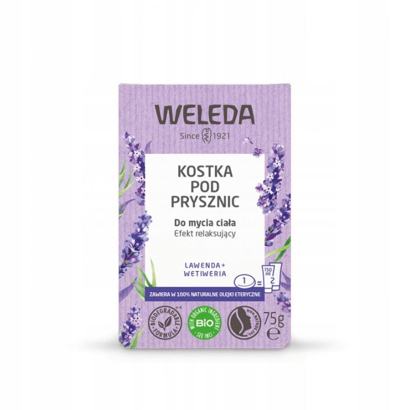 Weleda Shower Bar Lavender + Vetiver mydło w kostce 75 g