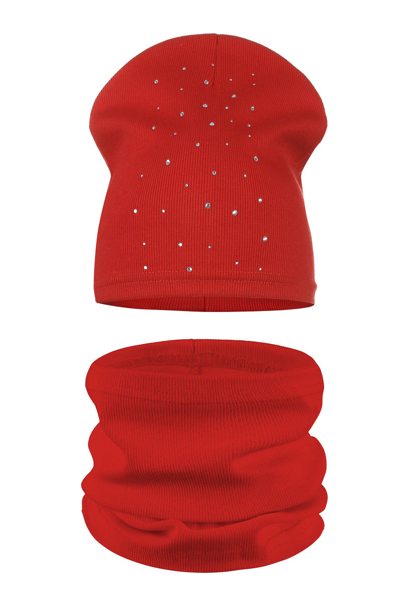 Majka Komplet Wiosenny Czapka + Komin Dziewczęcy