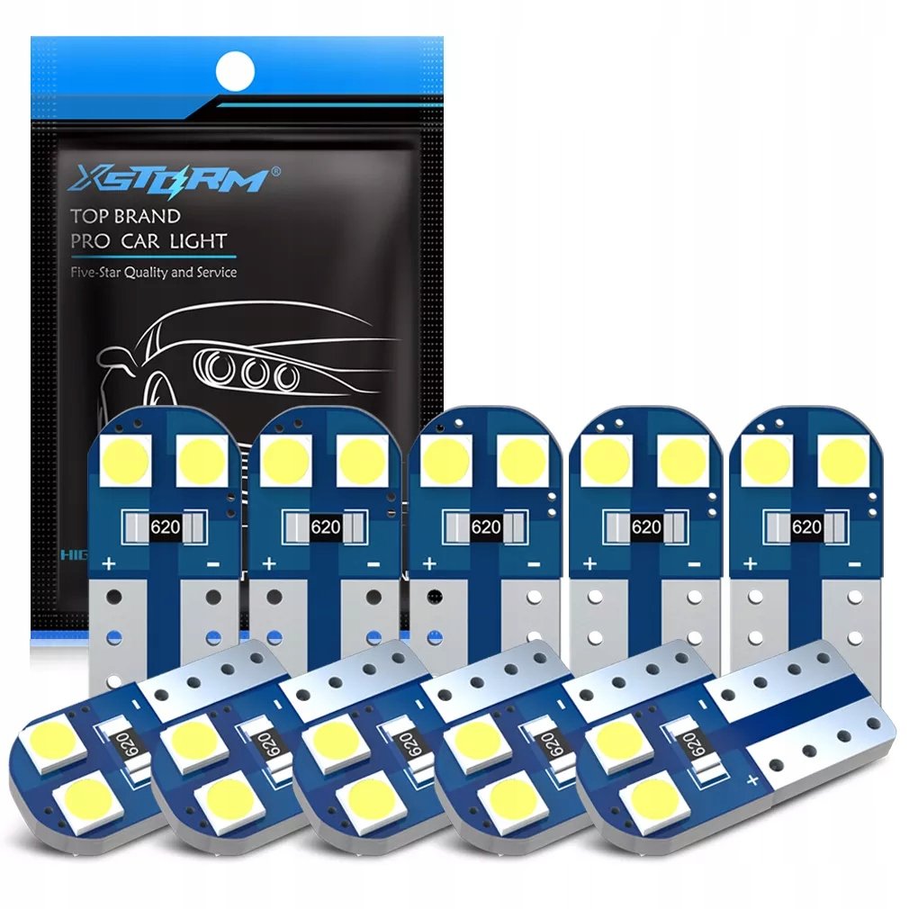 10x Żarówki Led W5w T10 Postojówki Mocne 4 Smd3030