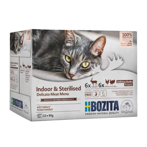 10% taniej! Bozita mokra karma dla kotów w sosie/galarecie, 12 x 85 g - Pakiet mieszany Bozita Indoor & Sterilised,  w sosie