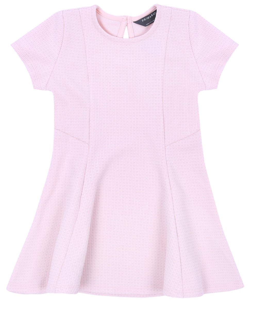 Pudrowa, rozkloszowana sukienka dziewczęca