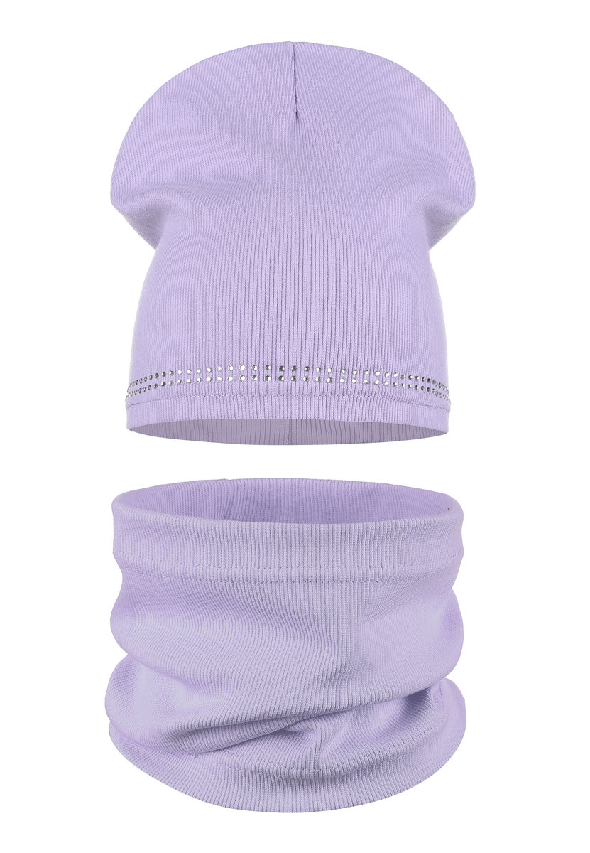 Majka Komplet Wiosenny Czapka + Komin Dziewczęcy