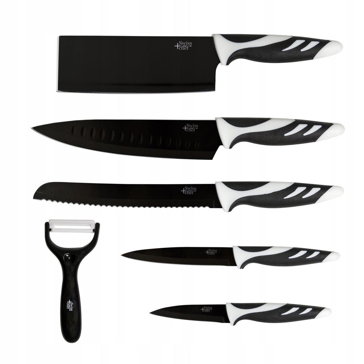 CECOTEC Zestaw noży Cecotec 6 Set Black Swiss Chef Knives 6 szt. Czarny