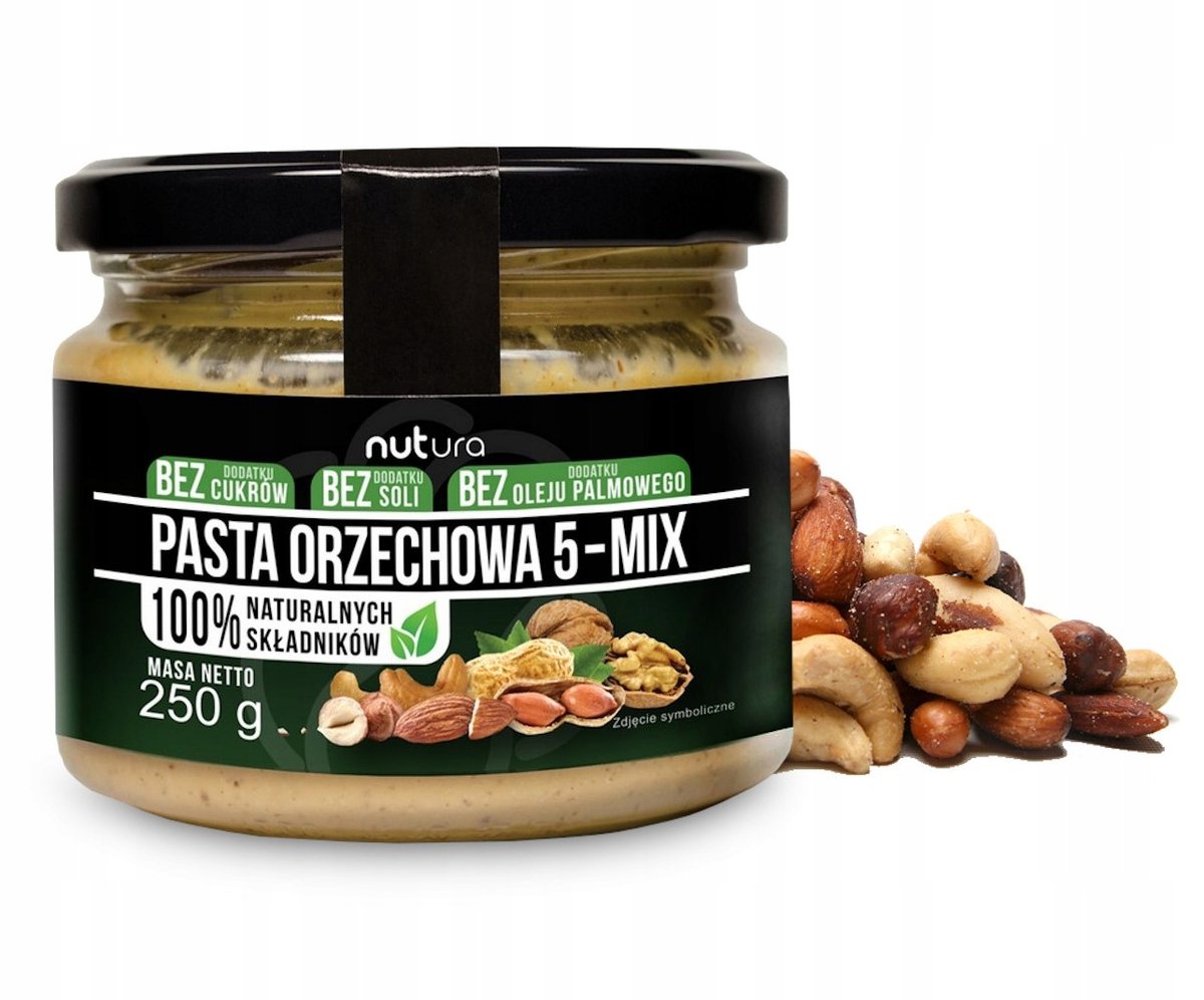 Nutura Pasta Orzechowa 5-MIX 250g