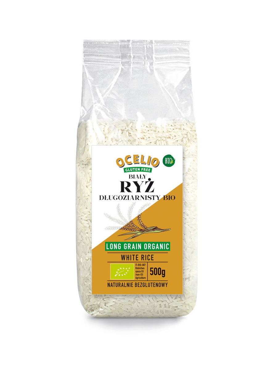 Ocelio Bezglutenowy ryż biały długoziarnisty 500 g Bio