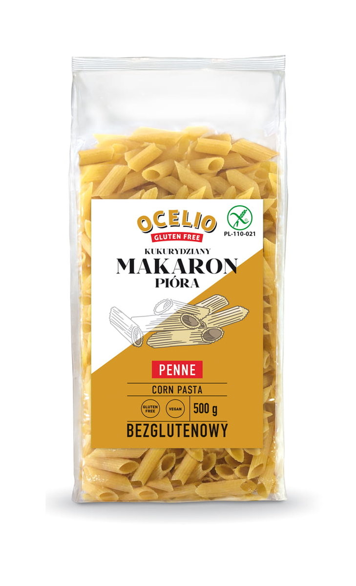 Ocelio Bezglutenowy makaron pióra penne 500 g