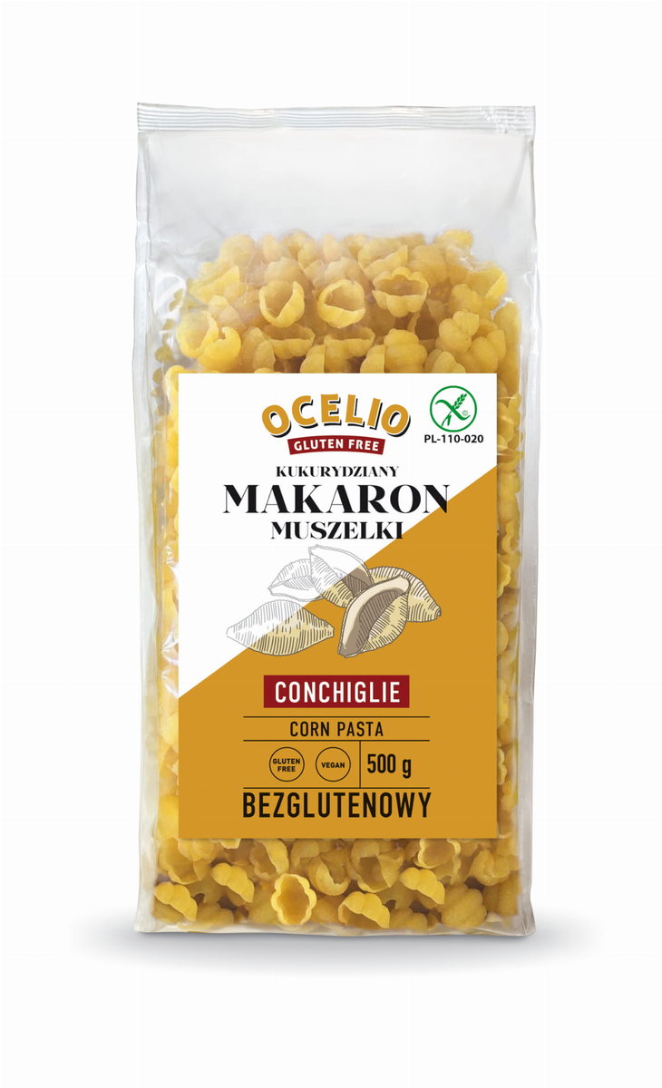 Ocelio Bezglutenowy makaron muszelki conchiglie 500 g