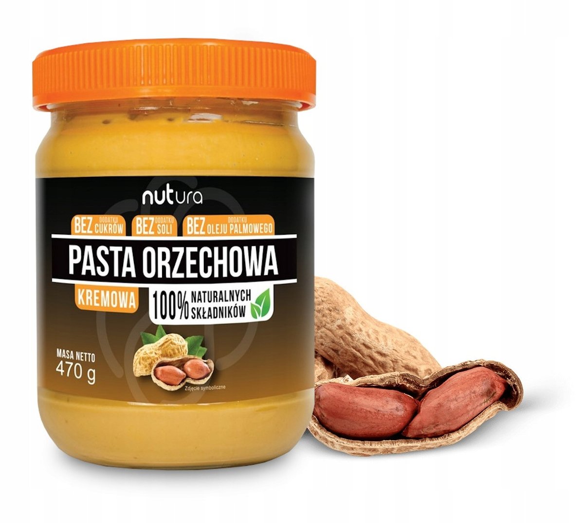 Nutura Masło orzechowe (kremowe) 470g - NUTURA