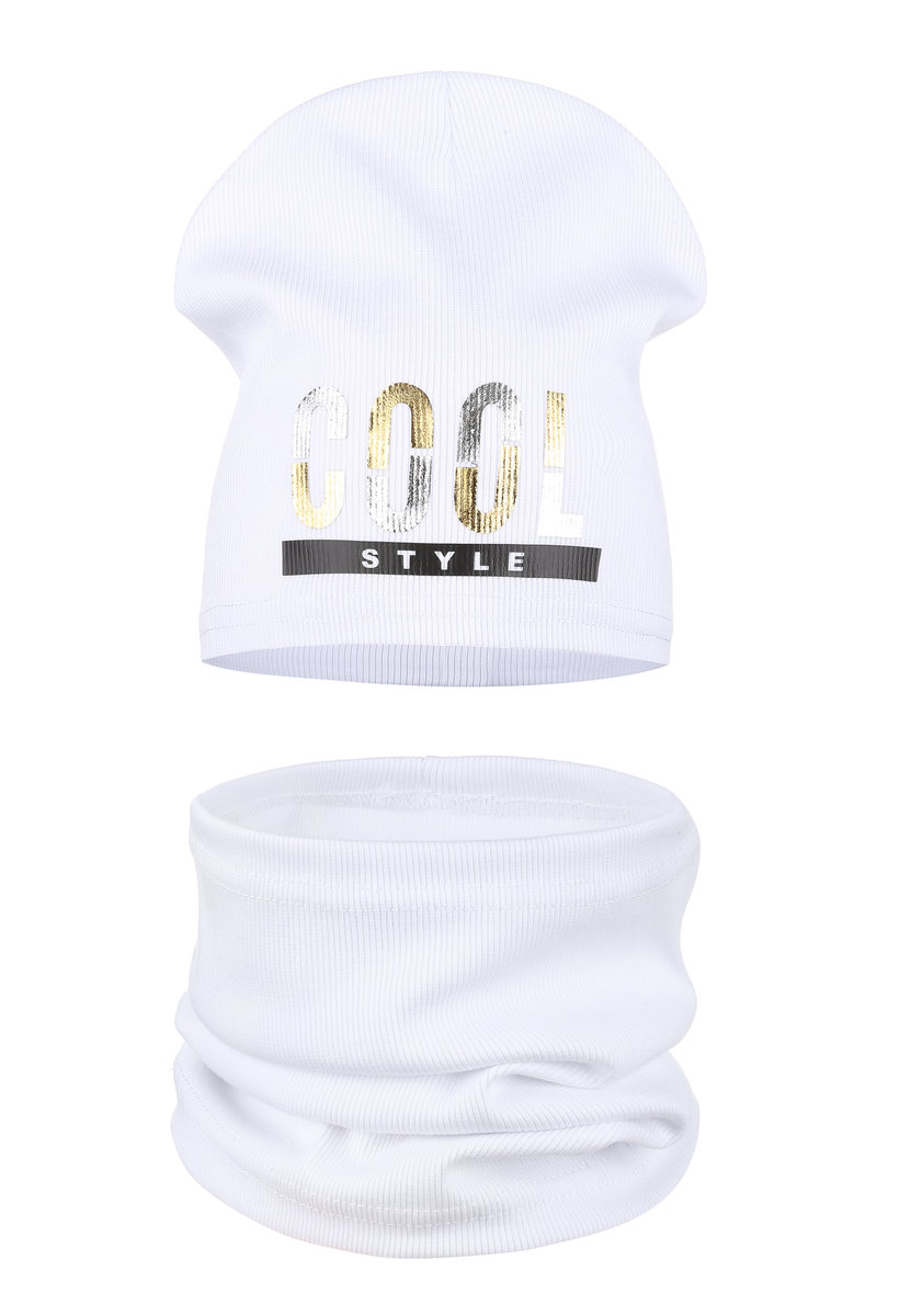 Majka Komplet Wiosenny Czapka + Komin Dziewczęcy