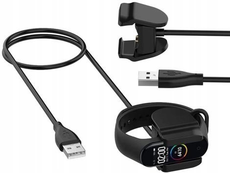 Ładowarka Kabel Do Xiaomi Mi Band 4 Klips 100Cm
