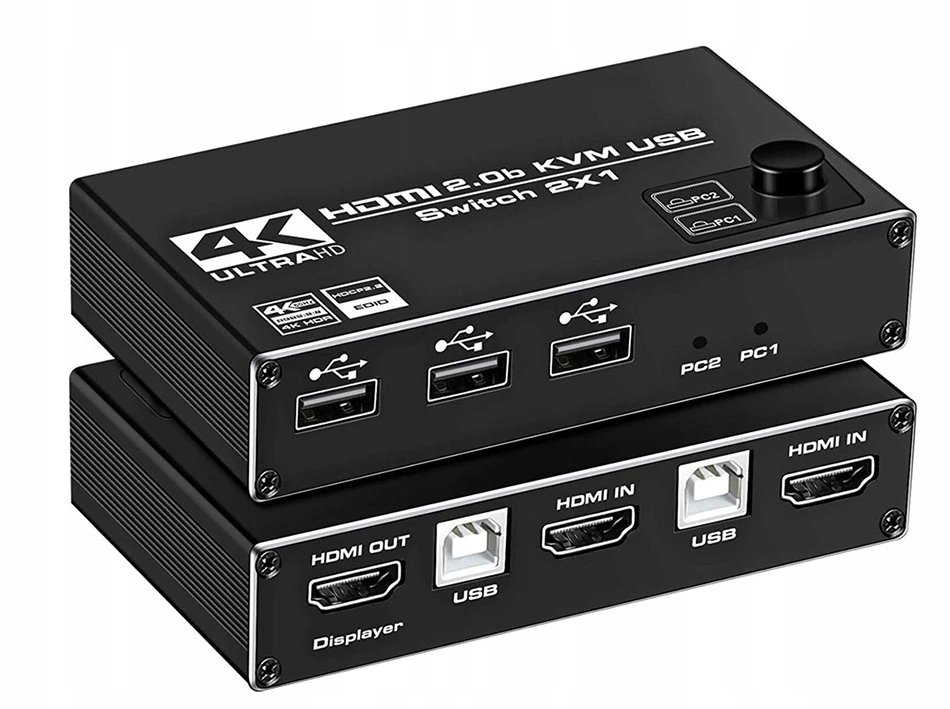 Przełącznik Kvm Hdmi 2.0 Usb Switch 4K/60Hz 3Xusb