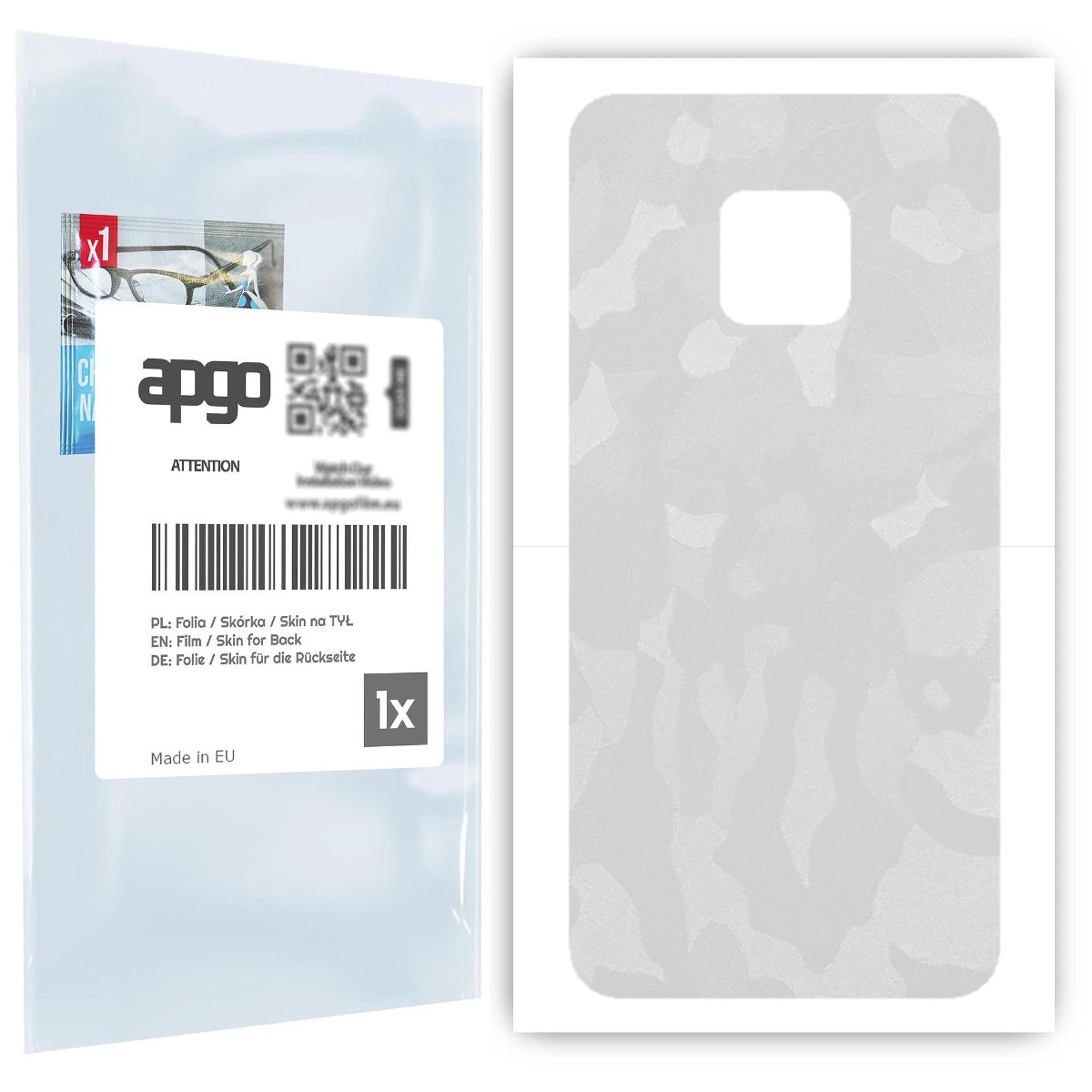Folia naklejka skórka strukturalna na TYŁ do Huawei Mate 20 Pro -  Moro | Camo Biały - apgo SKINS