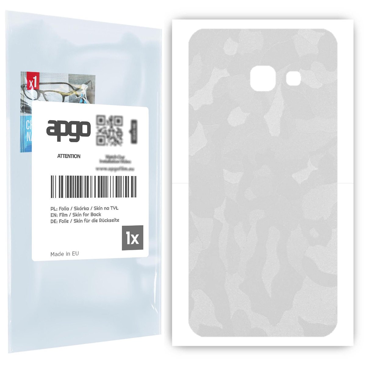 Folia naklejka skórka strukturalna na TYŁ do Samsung Galaxy A3 (2017) -  Moro | Camo Biały - apgo SKINS