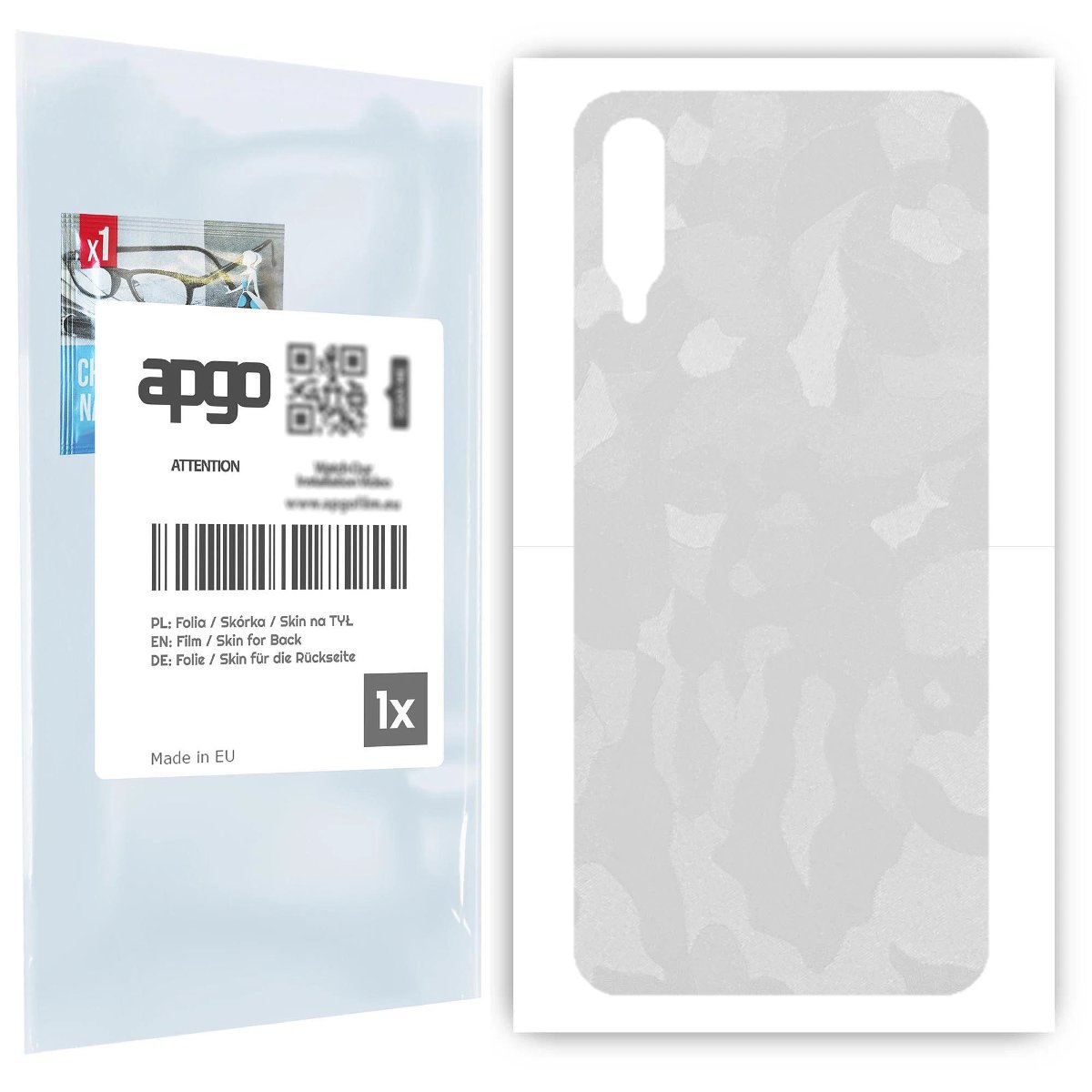 Folia naklejka skórka strukturalna na TYŁ do Samsung Galaxy A30s -  Moro | Camo Biały - apgo SKINS