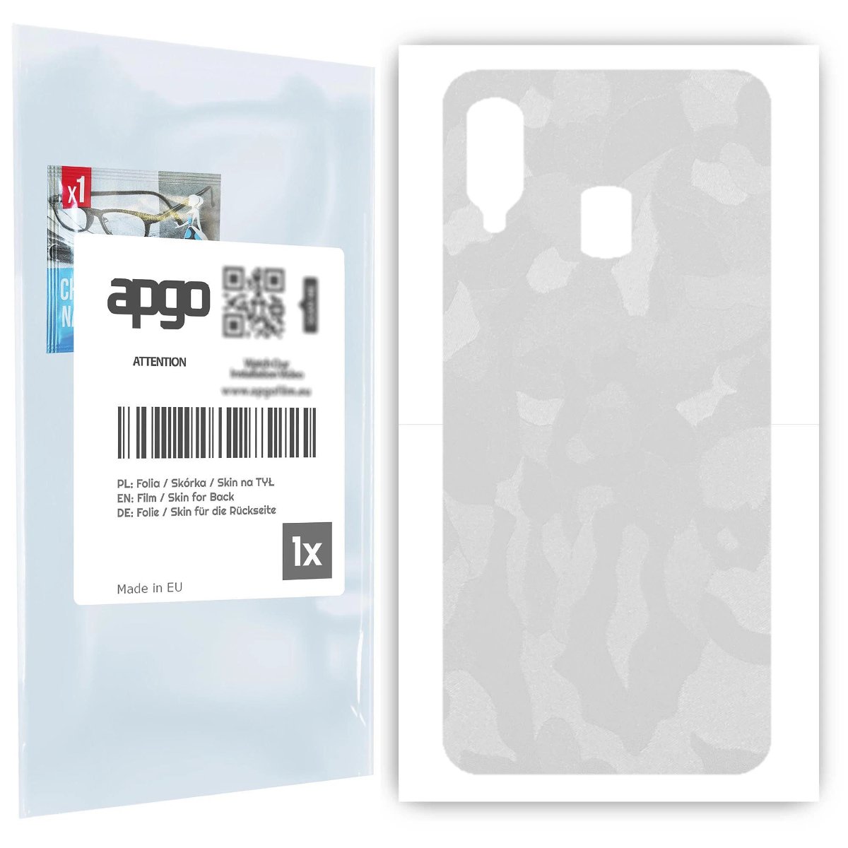 Folia naklejka skórka strukturalna na TYŁ do Samsung Galaxy A40 -  Moro | Camo Biały - apgo SKINS