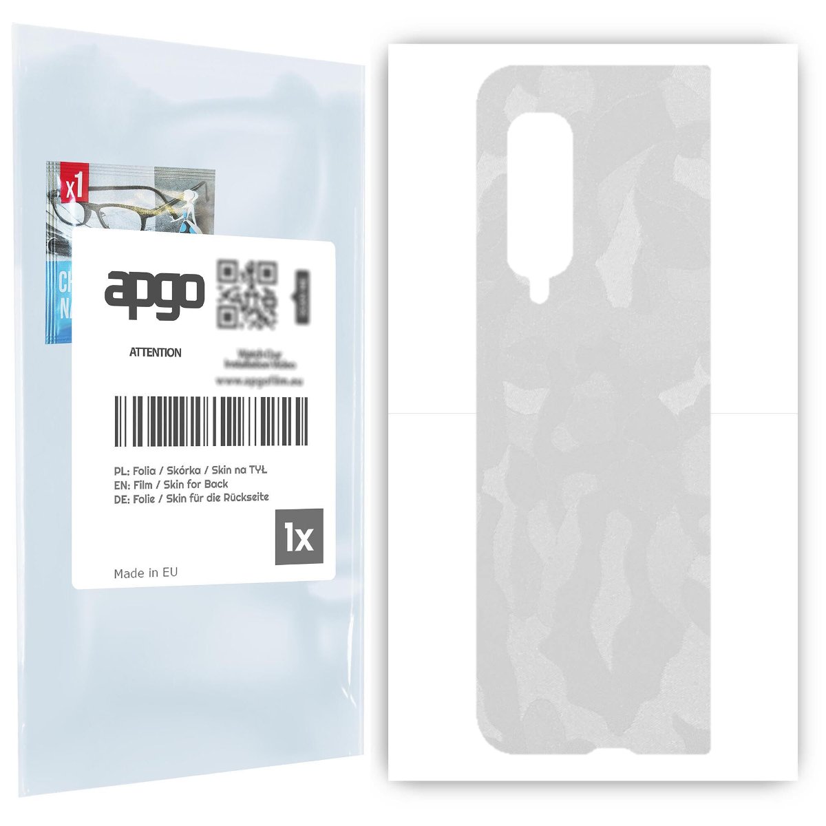 Folia naklejka skórka strukturalna na TYŁ do Samsung Galaxy Fold -  Moro | Camo Biały - apgo SKINS