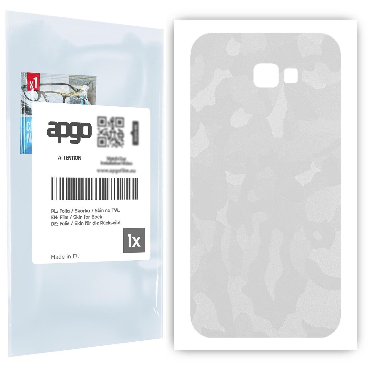 Folia naklejka skórka strukturalna na TYŁ do Samsung Galaxy A7 (2017) -  Moro | Camo Biały - apgo SKINS