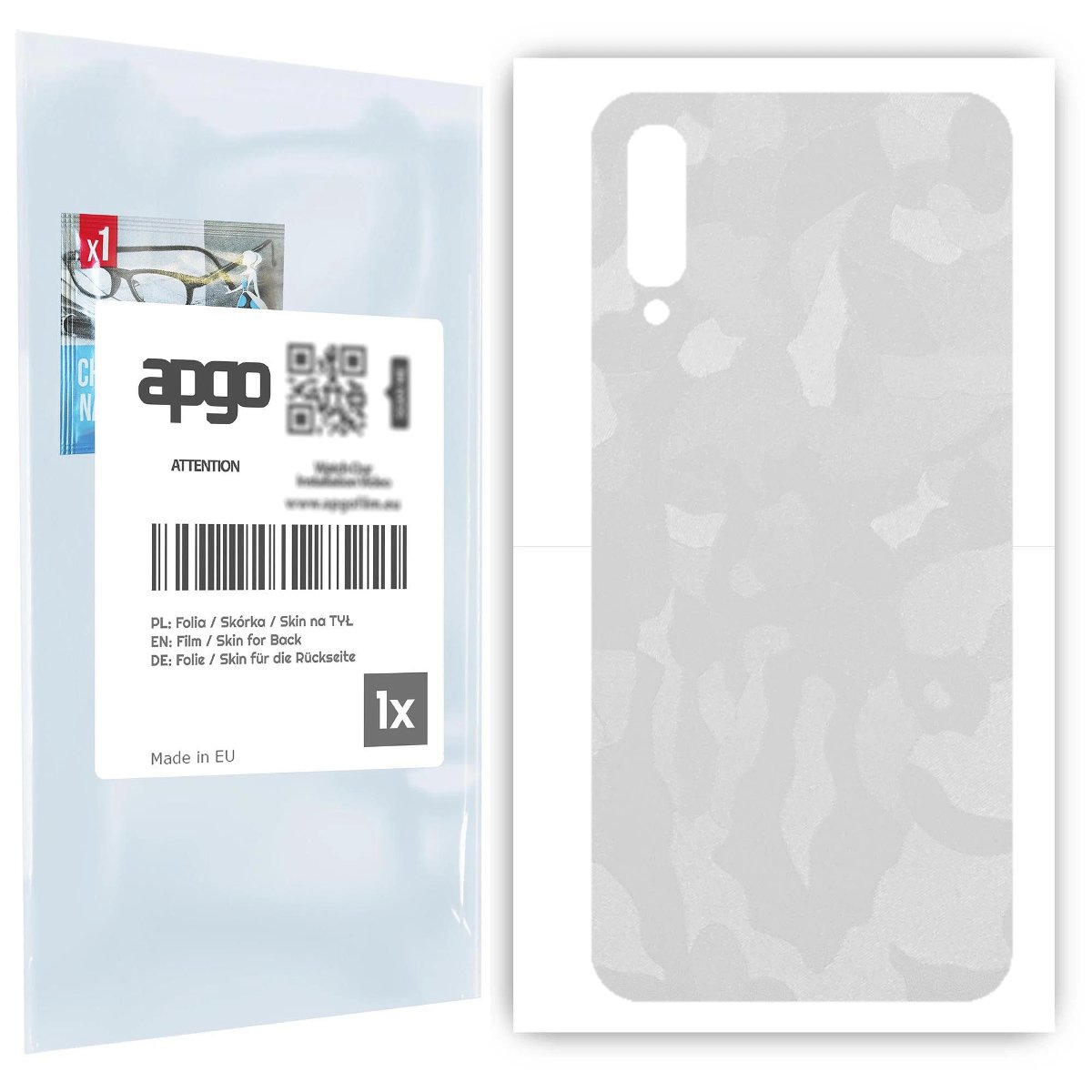 Folia naklejka skórka strukturalna na TYŁ do Samsung Galaxy A70 -  Moro | Camo Biały - apgo SKINS
