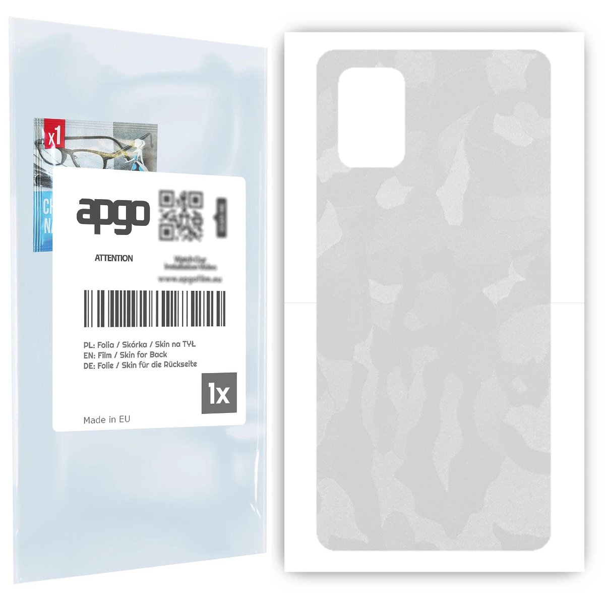 Folia naklejka skórka strukturalna na TYŁ do Samsung Galaxy A71 -  Moro | Camo Biały - apgo SKINS