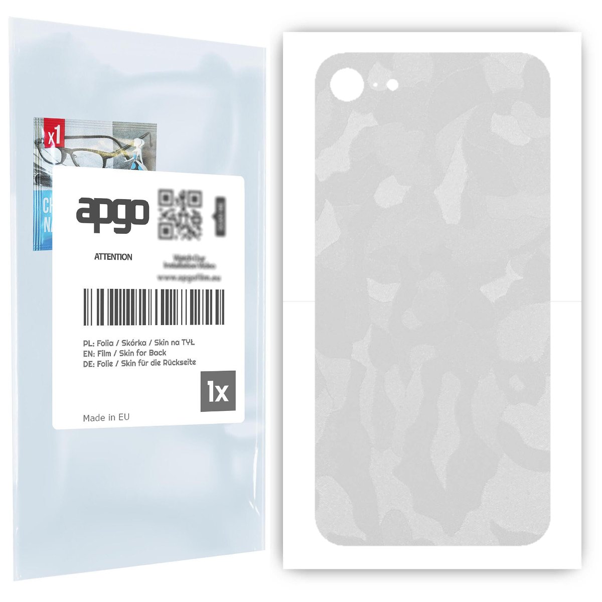 Folia naklejka skórka strukturalna na TYŁ do Apple iPhone 8 -  Moro | Camo Biały - apgo SKINS