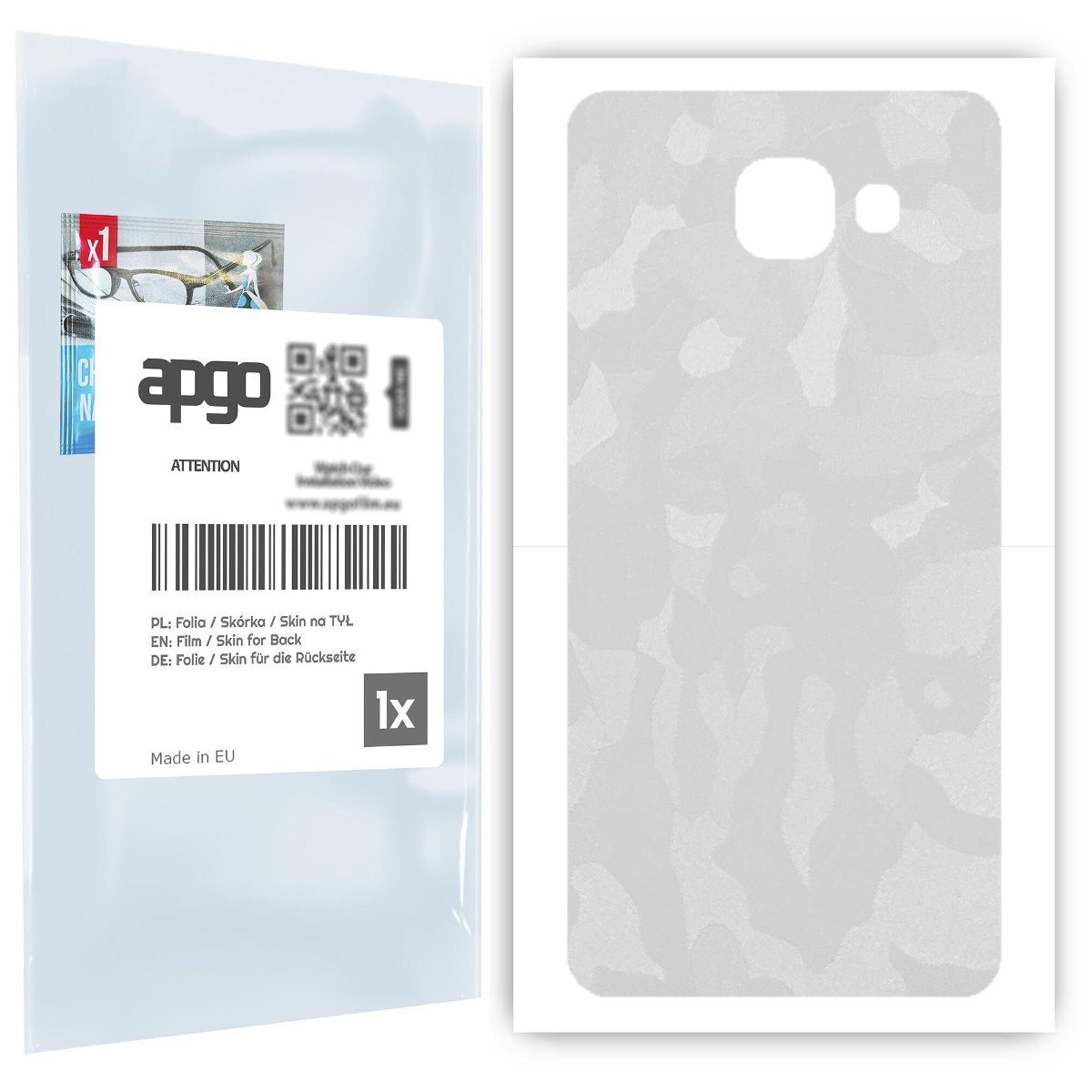 Folia naklejka skórka strukturalna na TYŁ do Samsung Galaxy A5 (2016) -  Moro | Camo Biały - apgo SKINS