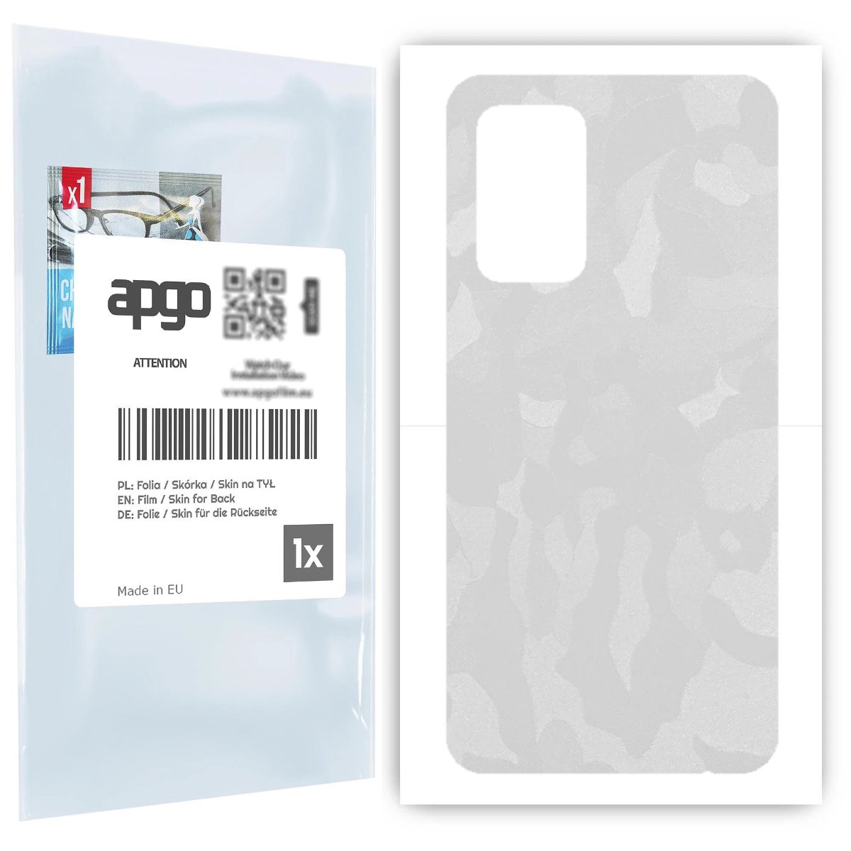 Folia naklejka skórka strukturalna na TYŁ do Samsung Galaxy A52s 5G -  Moro | Camo Biały - apgo SKINS