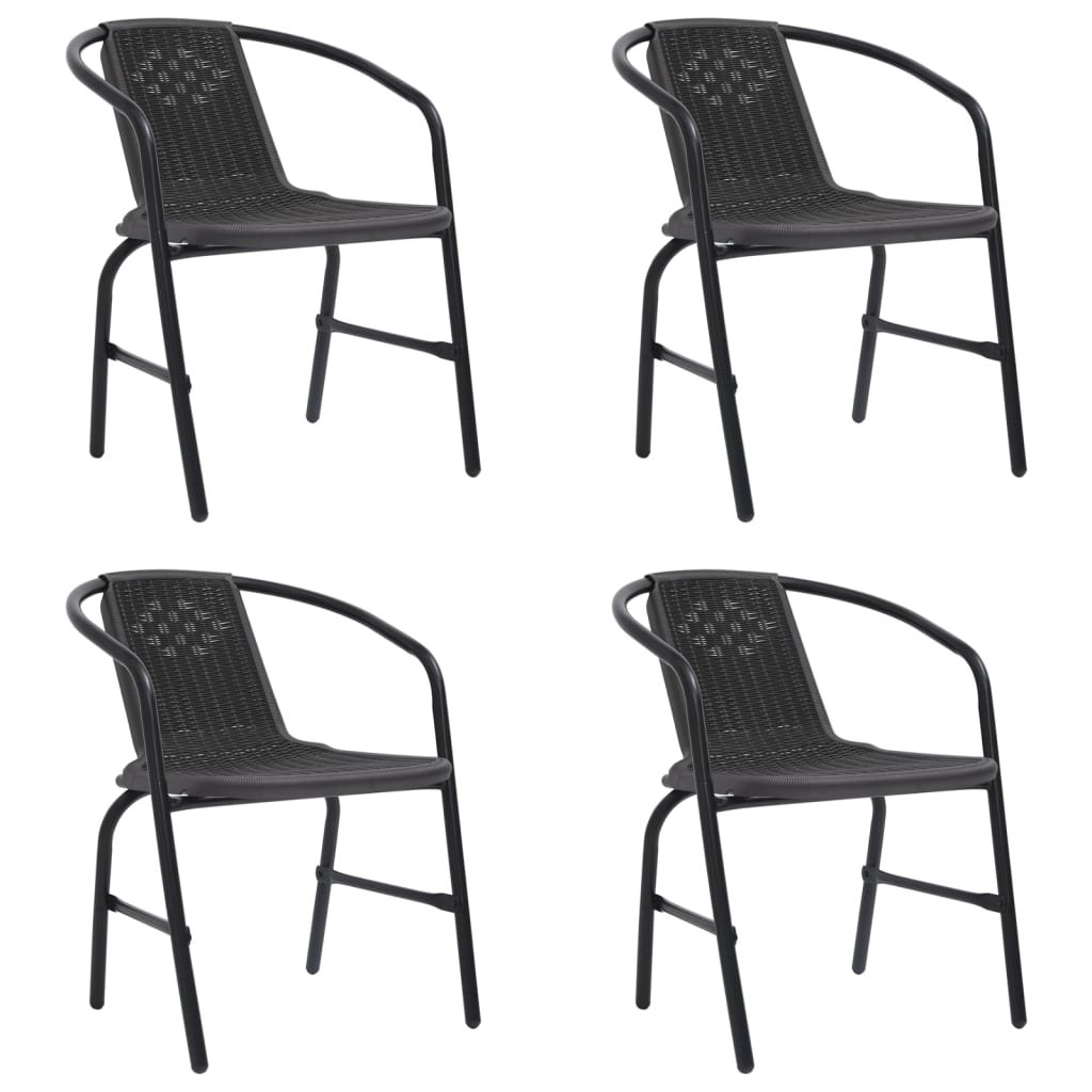 Krzesła ogrodowe, 4 szt., rattan syntetyczny i stal, 110 kg