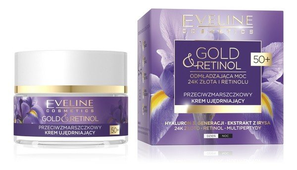 EVELINE Gold&Retinol 50+ Przeciwzmarszczkowy Krem ujędrniający na dzień i noc 50ml