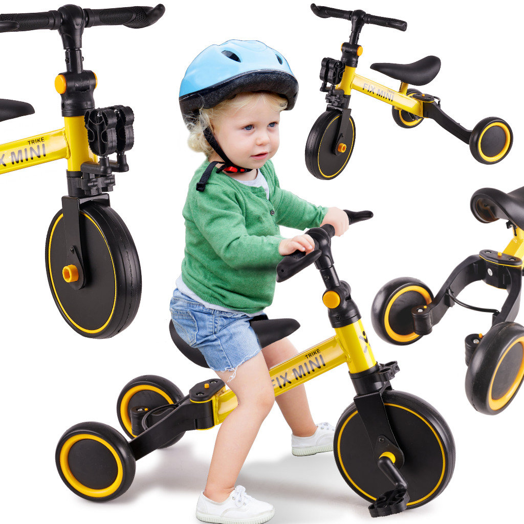ROWEREK BIEGOWY trójkołowy 3w1 Trike Fix Mini z pedałami żółty | spacerówka | rower