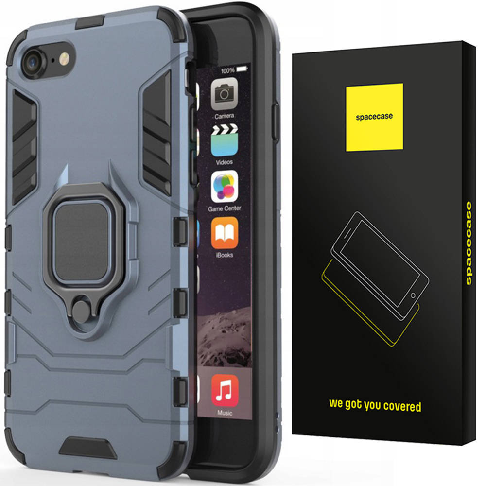 Etui Pancerne Spacecase X-Ring Uchwyt Magnetyczny Uchwyt Ring Case Obudowa Plecki Iphone 7/8/Se 2020 Niebieski