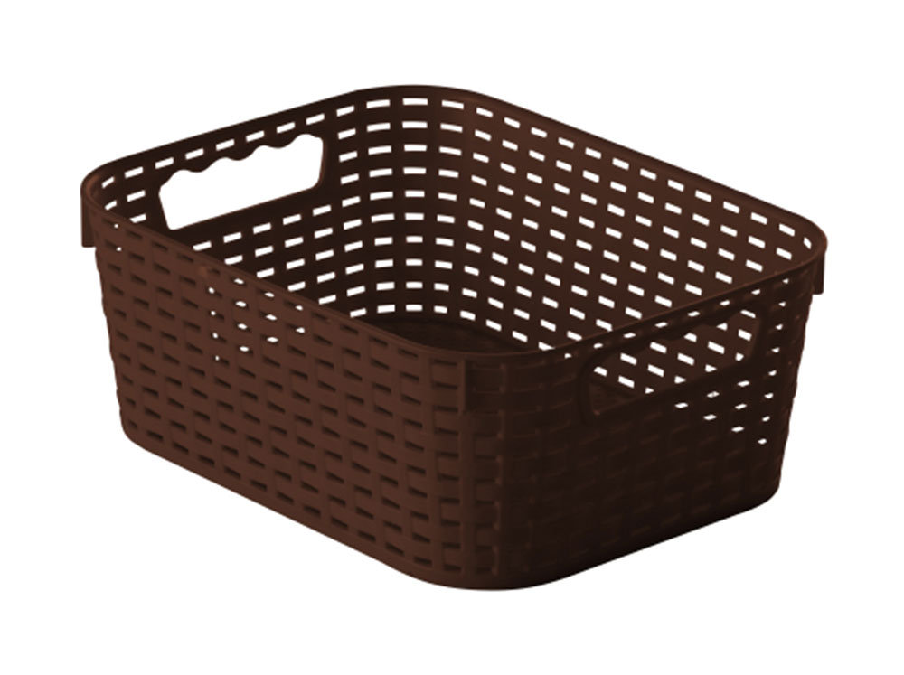 Dajar dajar pudełko do przechowywania z rattanu jotta, plastik, brązowa, 28 x 22 x 11 cm