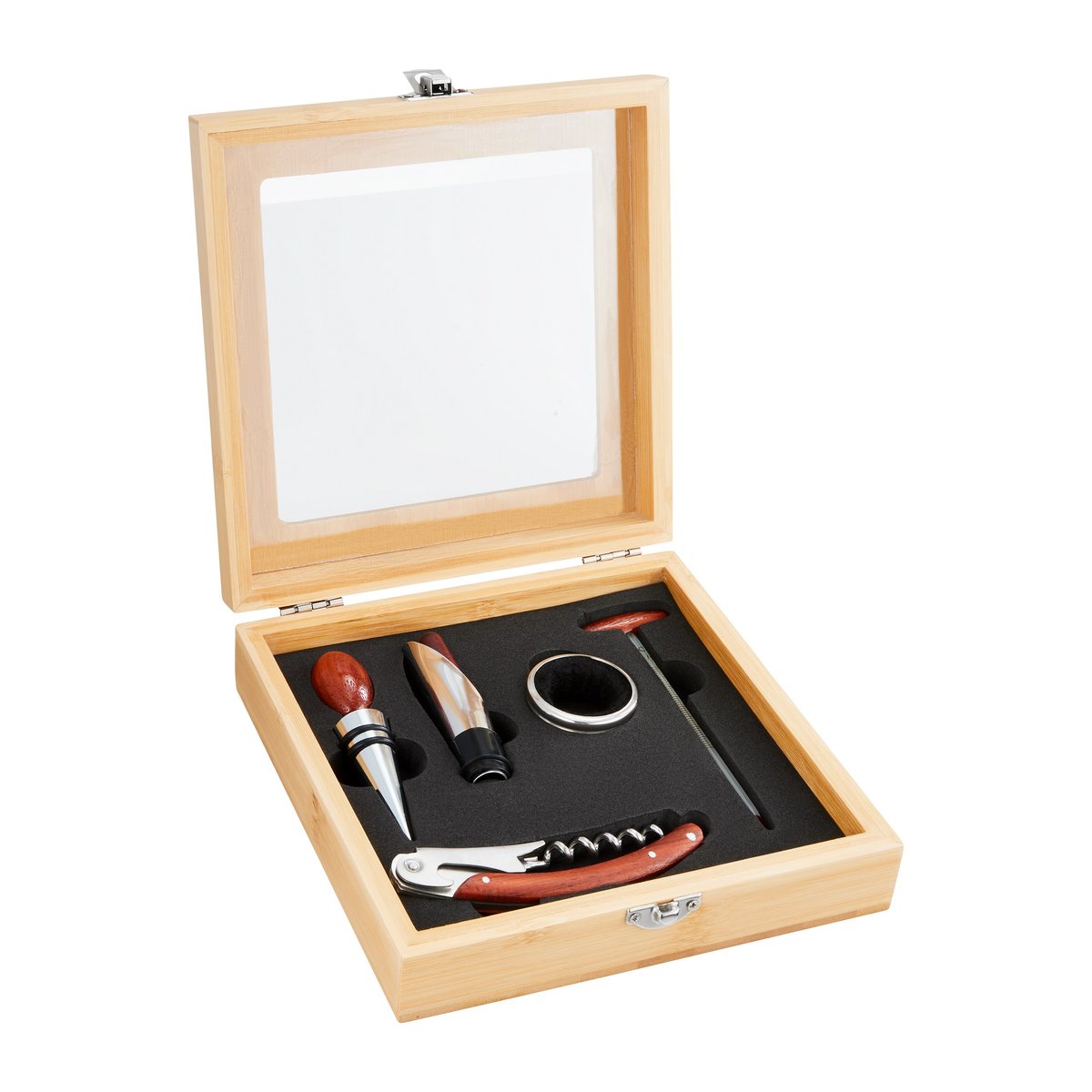 Komplet akcesoriów do wina w bambusowym etui Bolero 5-elementowy AMBITION