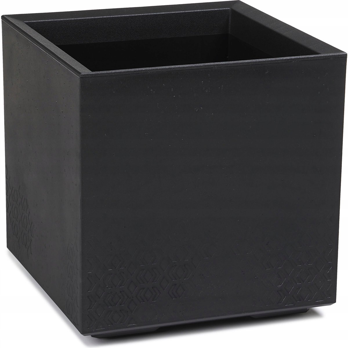 LAMELA Donica plastikowa Karo 39 x 39 cm czarna imitacja betonu