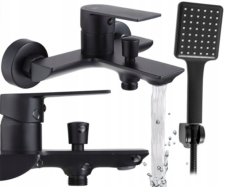 Rea Bateria prysznicowa ze słuchawką URBAN Black B9909