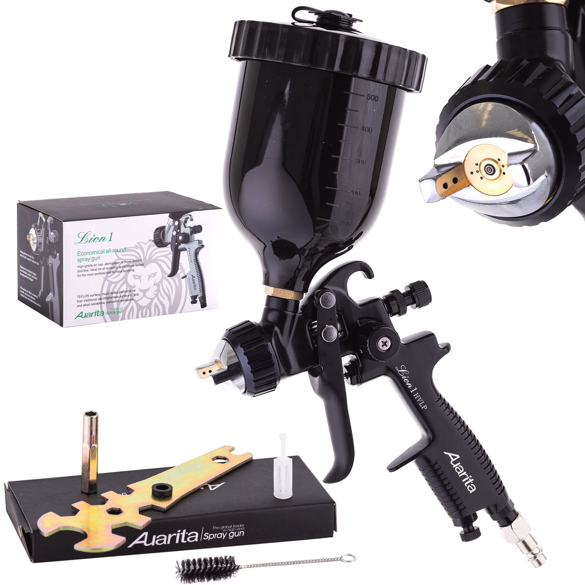 Pistolet Lakierniczy do Malowania AUARITA LION BLACK HVLP Dysza 2,0mm
