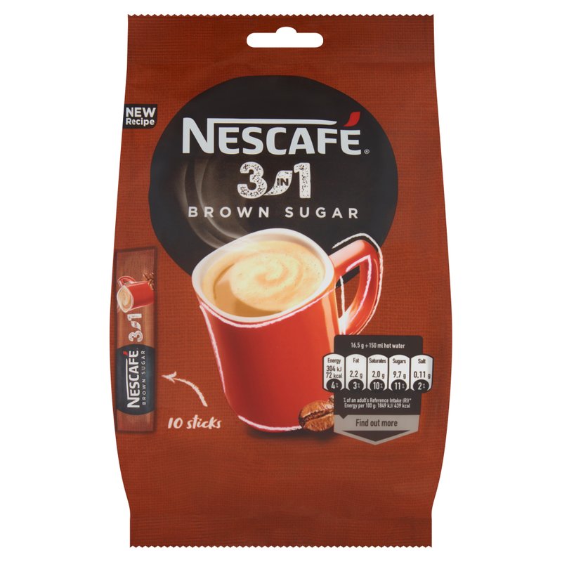 Nescafe 3In1 Brown Sugar 10X16.5G