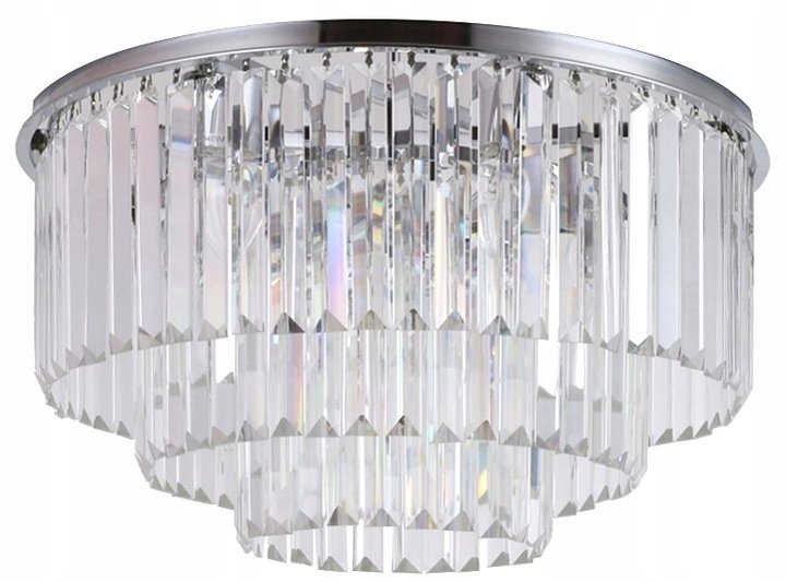 KET Plafon LAMPA sufitowa KET114 okrągła OPRAWA kryształowa glamour crystal srebrna przezroczysta __code-52947