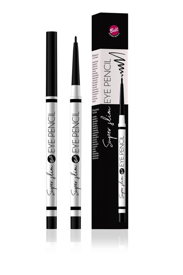 Bell Super Slim Eye Pencil Długotrwała cienka konturówka do oczu Czarna 518969