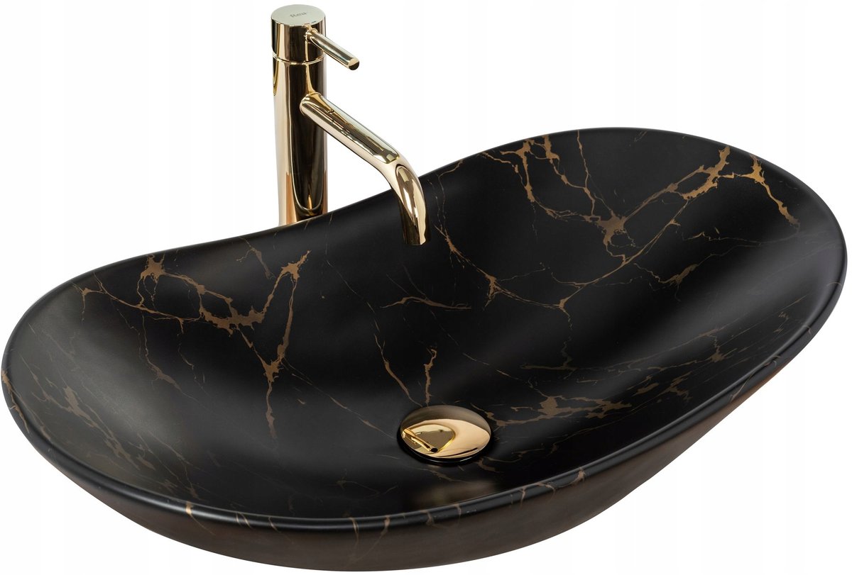 Rea Umywalka nablatowa Royal 60 Black Marble Mat U7478