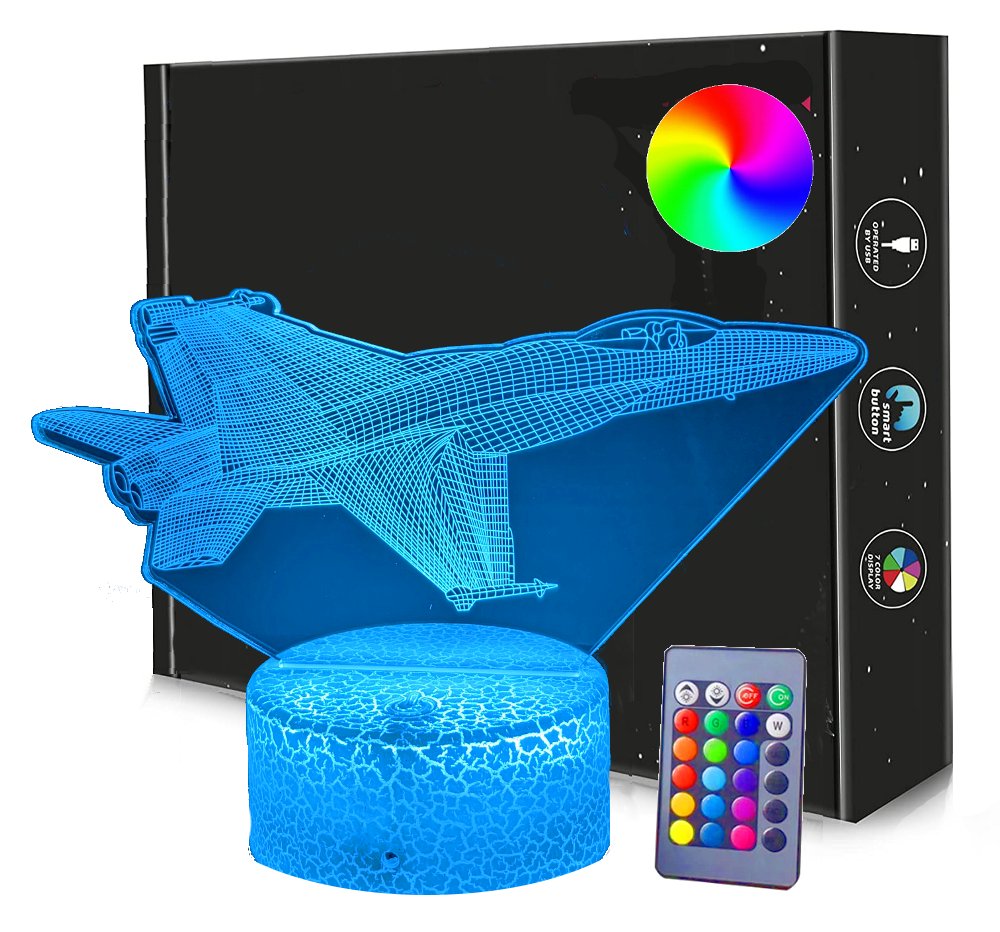 Lampka nocna TOP GUN Maverick  3D Led USB / BATERIE + PILOT RGB