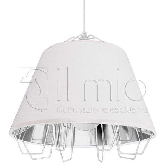 Polux Lampa wisząca 1X60W E27 IL MIO FALUN Biały/Srebrny 307255 POLUX/SANICO
