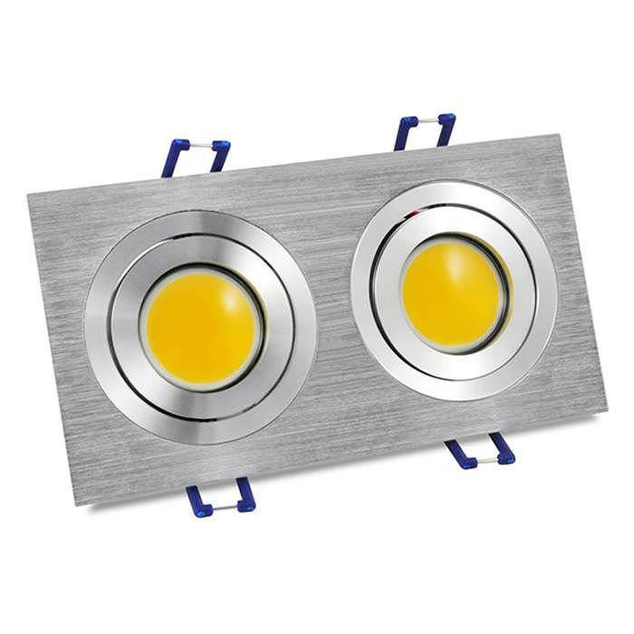 LED Cob Oczko 2X4W Srebrny szczotkowany OLAL-Q2X4CWA zimna barwa światła POLUX/SANICO